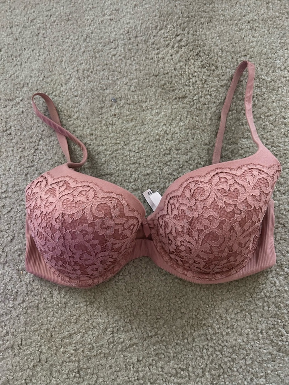 Victoria’s Secret Body by Victoria Lined Demi Bra 32DDD Pink Floral Lace